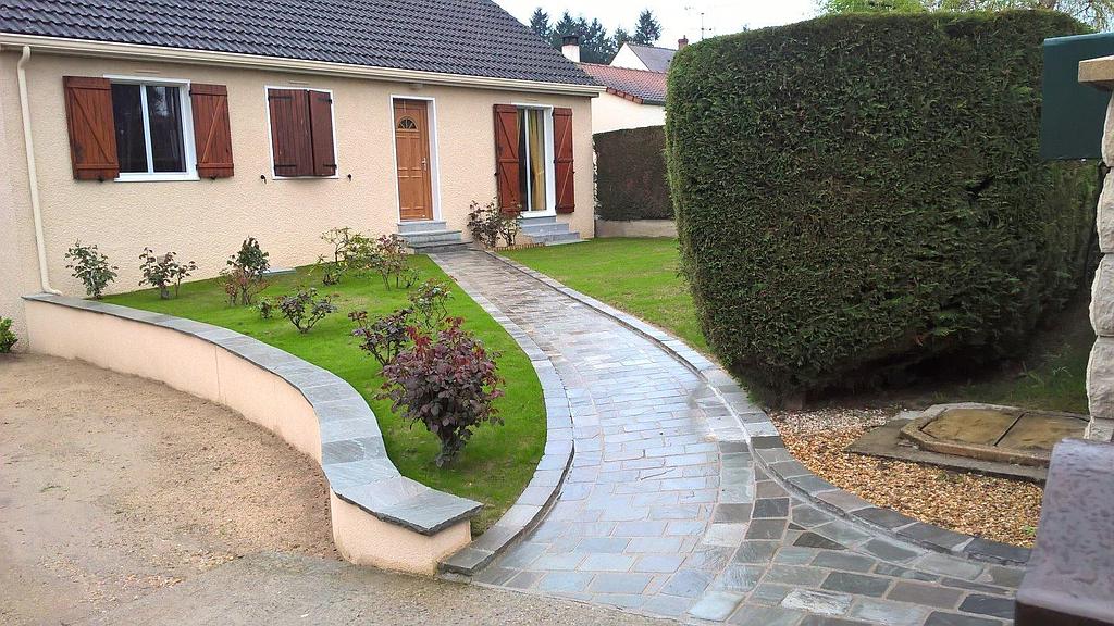 Aménagement extérieur en pavé, réalisation de l’entreprise Courtin